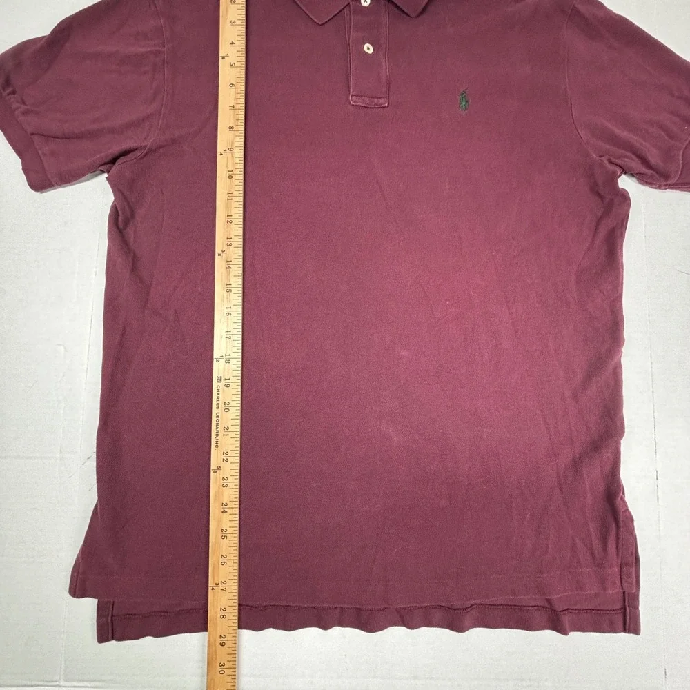 Polo Ralph Lauren Mens Burgundy Classic Fit Polo Shirt Size L - Picture 4 of 5